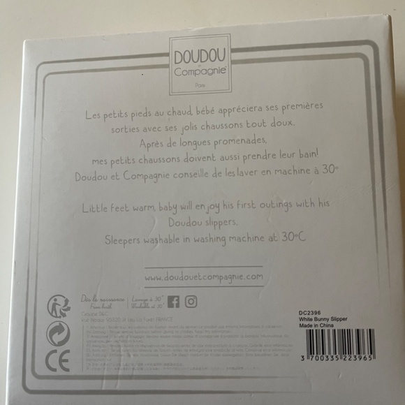 Doudou et Compagnie beige bunny baby booties - Rattle NEW - Picture 3 of 11